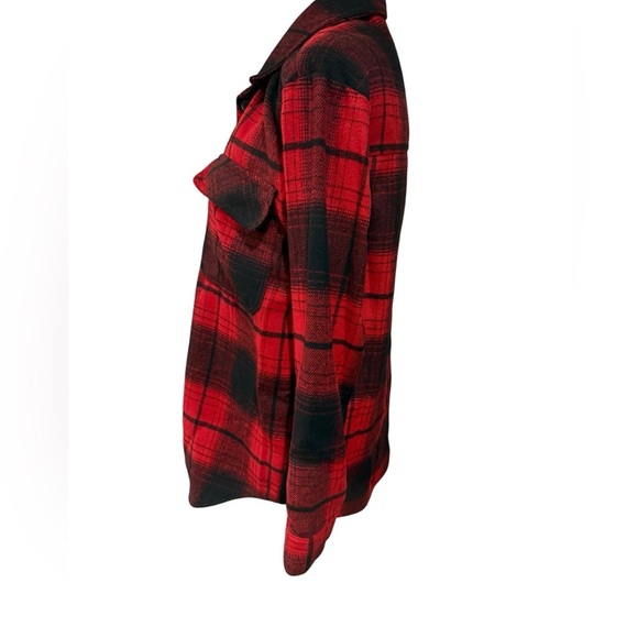No Boundaries Red and Black Plaid Utility Shacket NWT size Small - Picture 9 of 10